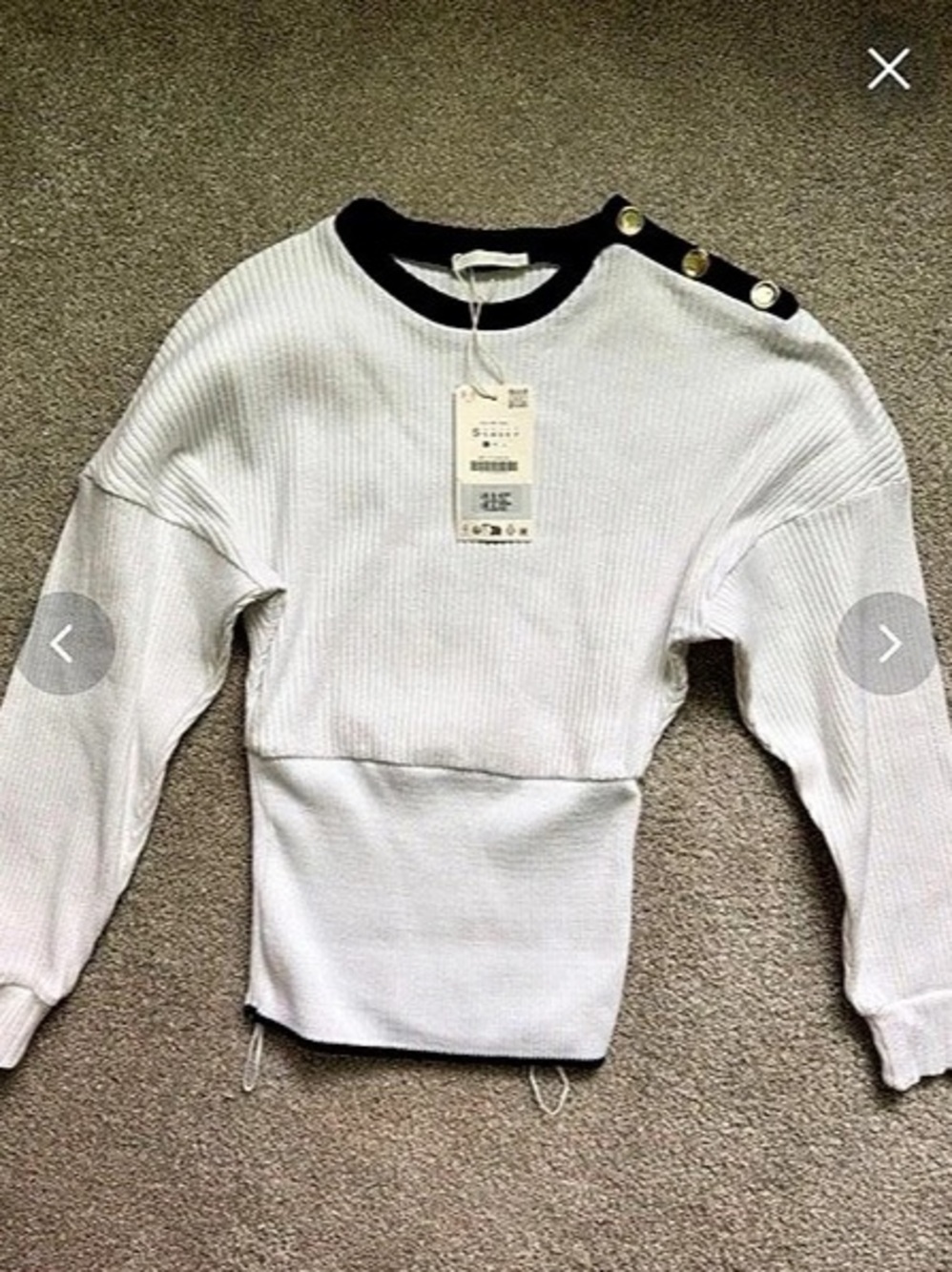Zara Color Block Long Sleeve Top Size Small NWT